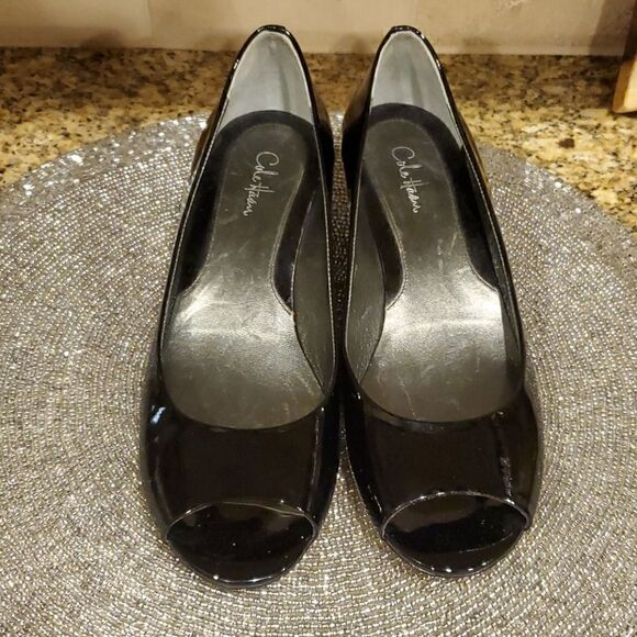 COLE HAAN Black Patent Wedges - Size 7‎ - Picture 3 of 6